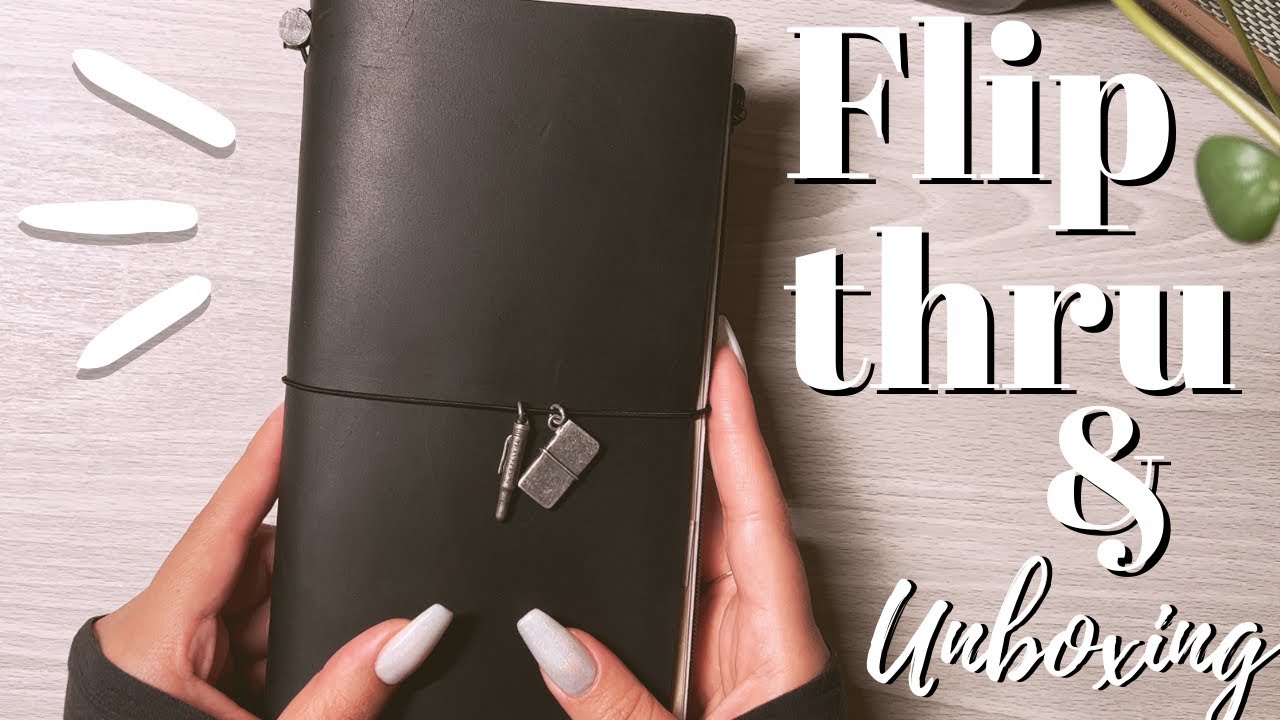 Midori Travelers Notebook Unboxing & Flip Through| For Creative Writing | Black travelers notebook