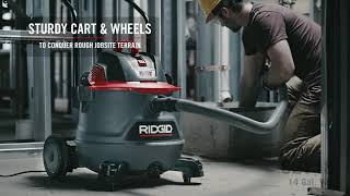 Watch the product video for RIDGID 14 Gallon NXT Professional Industrial Wet/Dry Vac with Cart