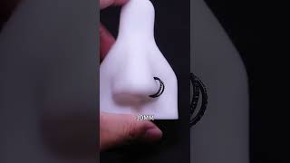 Elegant double hoop nose ring with diamonds #hoops #piercing