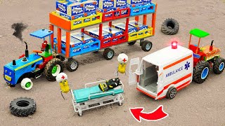 Top diy tractor making mini Double Deck Trailer | diy mini Ambulance rescues Tractor | HaiPhong Mini