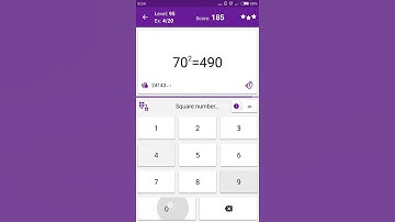 Math Tricks - Training mode - square numbers between 70 and 79 - level 095 (Number Keyboard)
