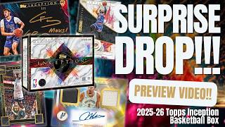 SURPRISE DROP! 2025-26 Topps Inception Basketball FDI Hobby Box Preview!!!