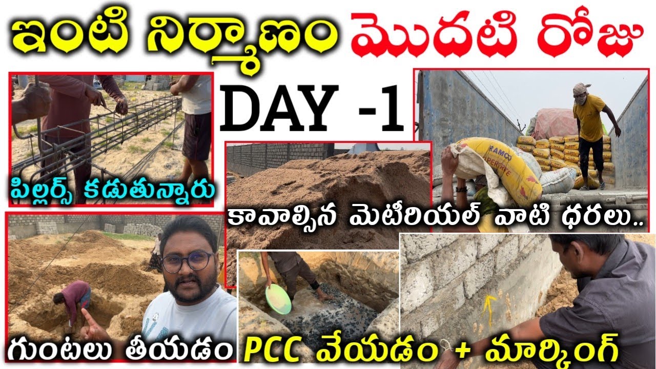 New House Construction DAY-1Full Details // Step By Step Indian House ...