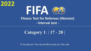 FIFA Fitness Test for Referees (Women): Interval test - Category 1