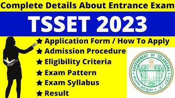 TS SET 2023 Full Details: Notification, Date, Application, Syllabus, Pattern Eligibility, Admit Card
