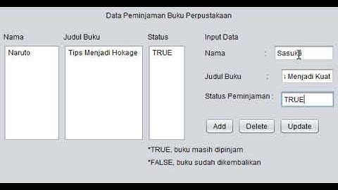 Demo Program GUI dengan Tema Peminjaman Buku Perpustakaan