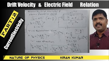 Part: 2 Relation Between Drift Velocity and Electric Field E II Current electricity