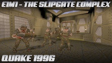 Quake 1996 - E1M1 - The Slipgate Complex | Retro Gameplay 4K 60 FPS