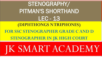 Shorthand (Steno) Basic Course (Dipthongs & Triphones) Lec-13 in Hindi