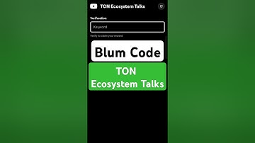 TON Ecosystem Talks | Blum Verify Code | Blum today Video Code | Blum Code #blumverifycode