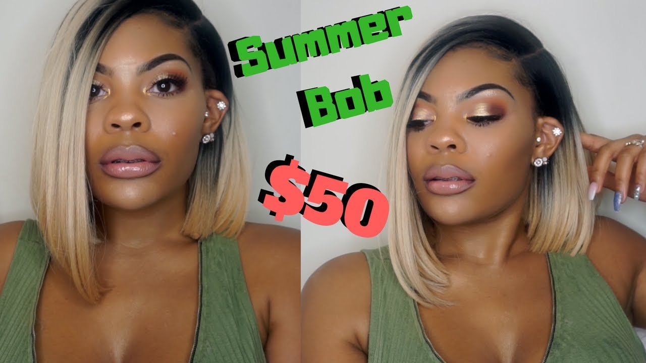 Blonde Ombre Asymmetrical Bob Yara Wig Review Youtube