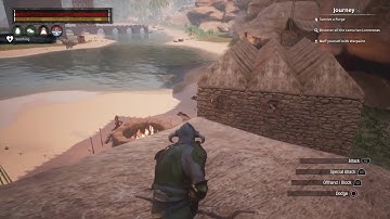conan exiles,using the bow with gas arrows.sniping on p vs e.