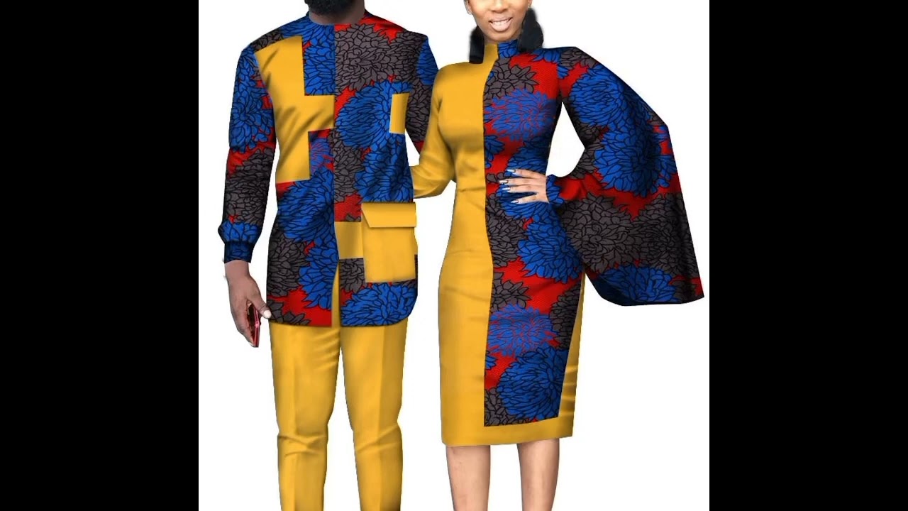 "Stylish African Couples' Matching Outfits" 