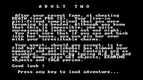 Adult Two Review for the Amstrad CPC by John Gage