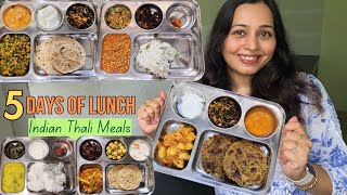 5 Indian LUNCH Ideas for the Week *homemade Thali meals* | Monday to Friday easy Lunch recipes