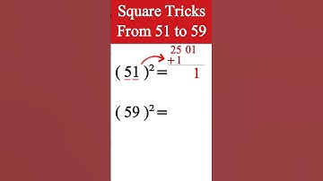 🤯💯 51 to 59 Square Tricks #shorts #square #squaretrick #maths #tricks