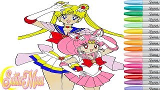 Sailor Moon Coloring Book Pages Chibiusa Anime Rainbow Splash Princess Magical Girls