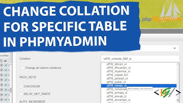 How to Change Collation For Specific Table in MySQL Database in PhpMyAdmin