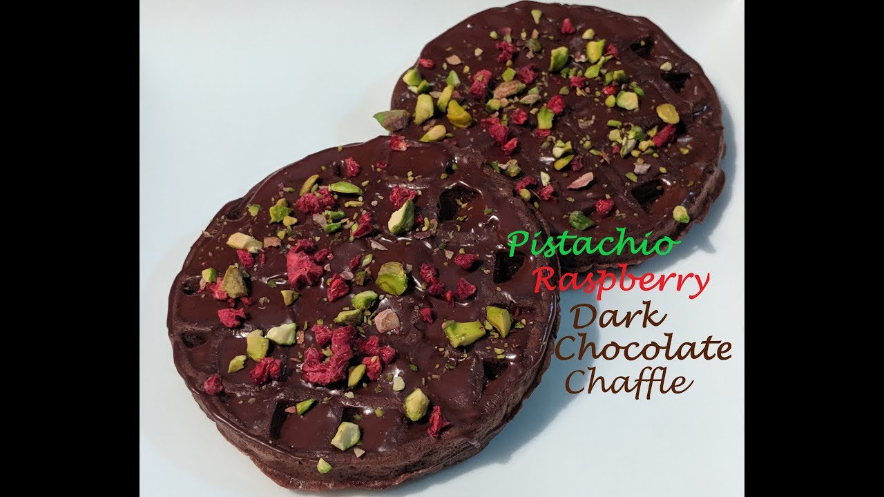 Pistachio Raspberry Dark Chocolate Chaffle