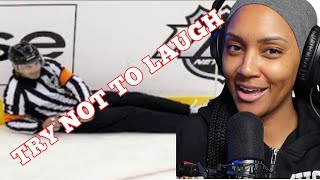TRY NOT TO LAUGH AT THESE FUNNY NHL REF MOMENTS | BRITTREACTS