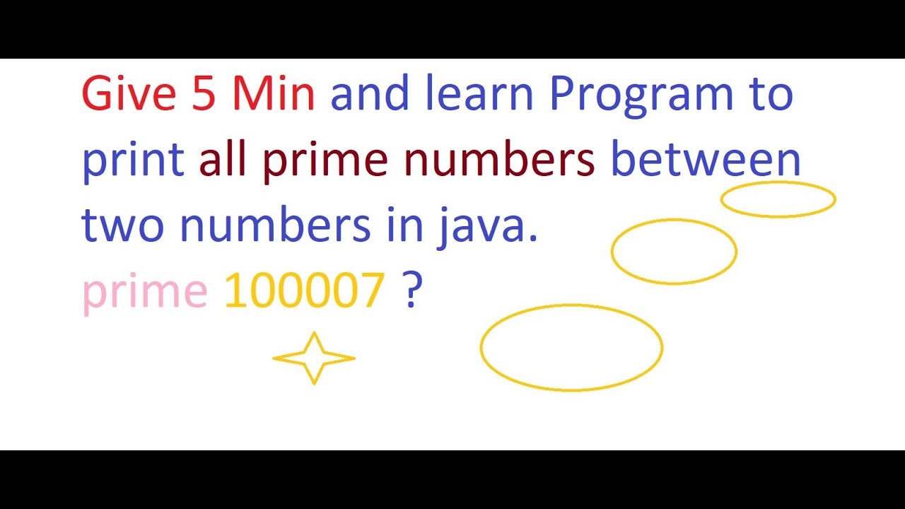 Algorithms of all Prime number between two Numbers in java. - YouTube