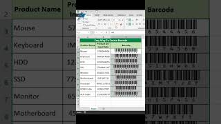 Quick and Easy Barcode Creation in Excel 😮 #shorts screenshot 3