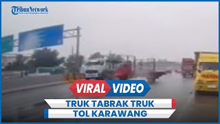 Detik-detik Kecelakaan Truk Tabrak Truk di Dekat GT Karawang Timur