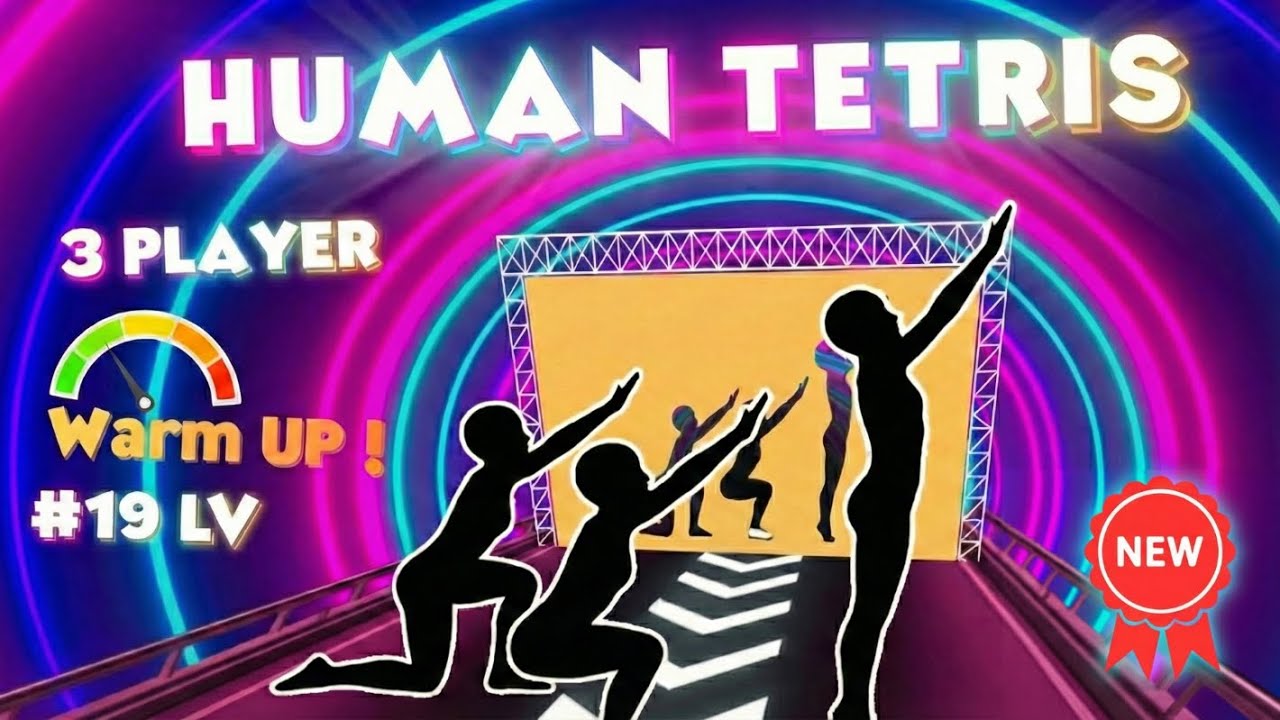 HUMAN TETRIS HARD LEVEL 3 PLAYER | Immersive Interactive WarmUp ORIGINAL | Viral Interactive Fitness