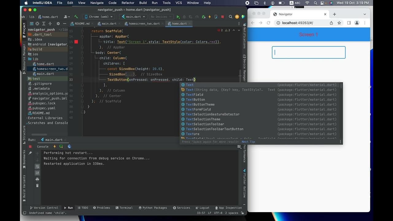 Navigator Push,Pop,PushReplacement and pushRemove in flutter speak