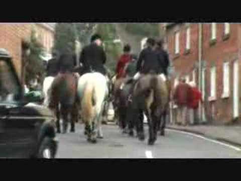 The Four Shires Bloodhounds Boxing Day Meet 2007. Market Square, Ashbourne, Derbyshire, UK. The sport of hunting with Bloodhounds is known as hunting the clean boot. Unlike a draghunt which uses an artificial pre-laid scent, Bloodhounds have to work the scent (which is affected by the weather) of a human quarry -- a fell runner or a marathon runner. These hounds are very affectionate and on finding their quarry at the end of the meet, they often lick the runner.