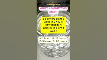 How long for 1 painter to paint 1 wall ? #shorts #maths #riddlemathzone
