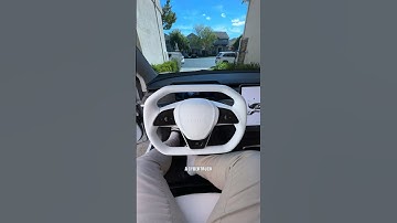 WHITE CYBERTRUCK STEERING WHEEL ON A TESLA MODEL 3?! 🤯🔥 #shorts #hapathunder
