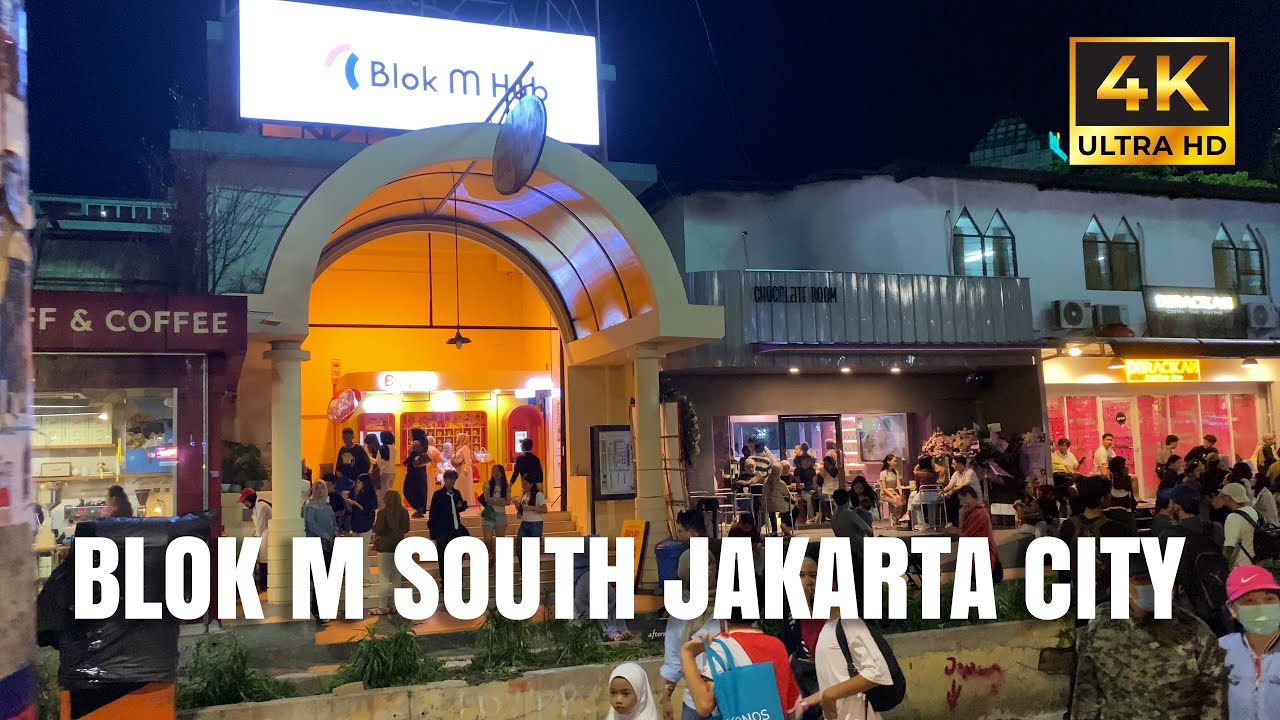 Night Walk in Blok M South Jakarta | POV Walk 4K