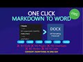 One Click Markdown to Word Document ( No VS Code, No Pandoc, no code, no plugin, no download)