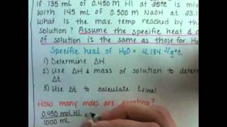 Coffee Cup Calorimeter Example