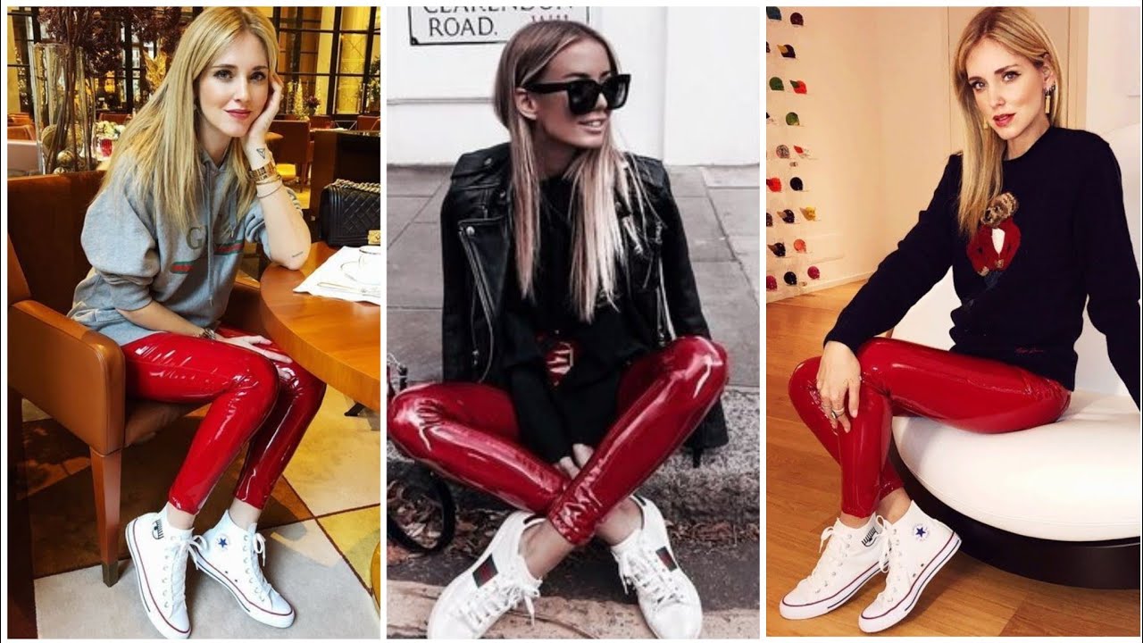 Most attractive and gorgeous looking red leather pants and leggings for gorgious girls
