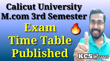 Exam Time Table Published|M.com 3rd Semester|Calicut University|KCS classes