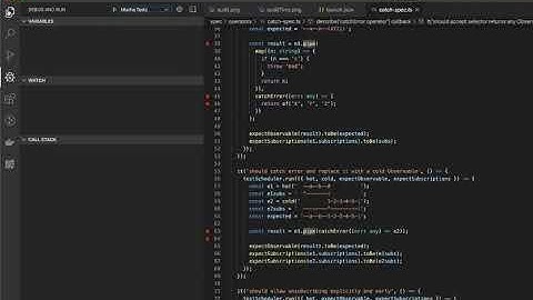 A quick steps about debugging Rxjs unit test code.