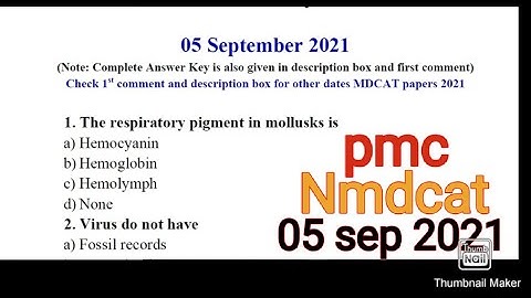 pmc nmdcat 05 sep 2021 questions qith solutions