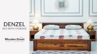 Denzel Bed With Storage | Latest Bed Designs | Wooden Street