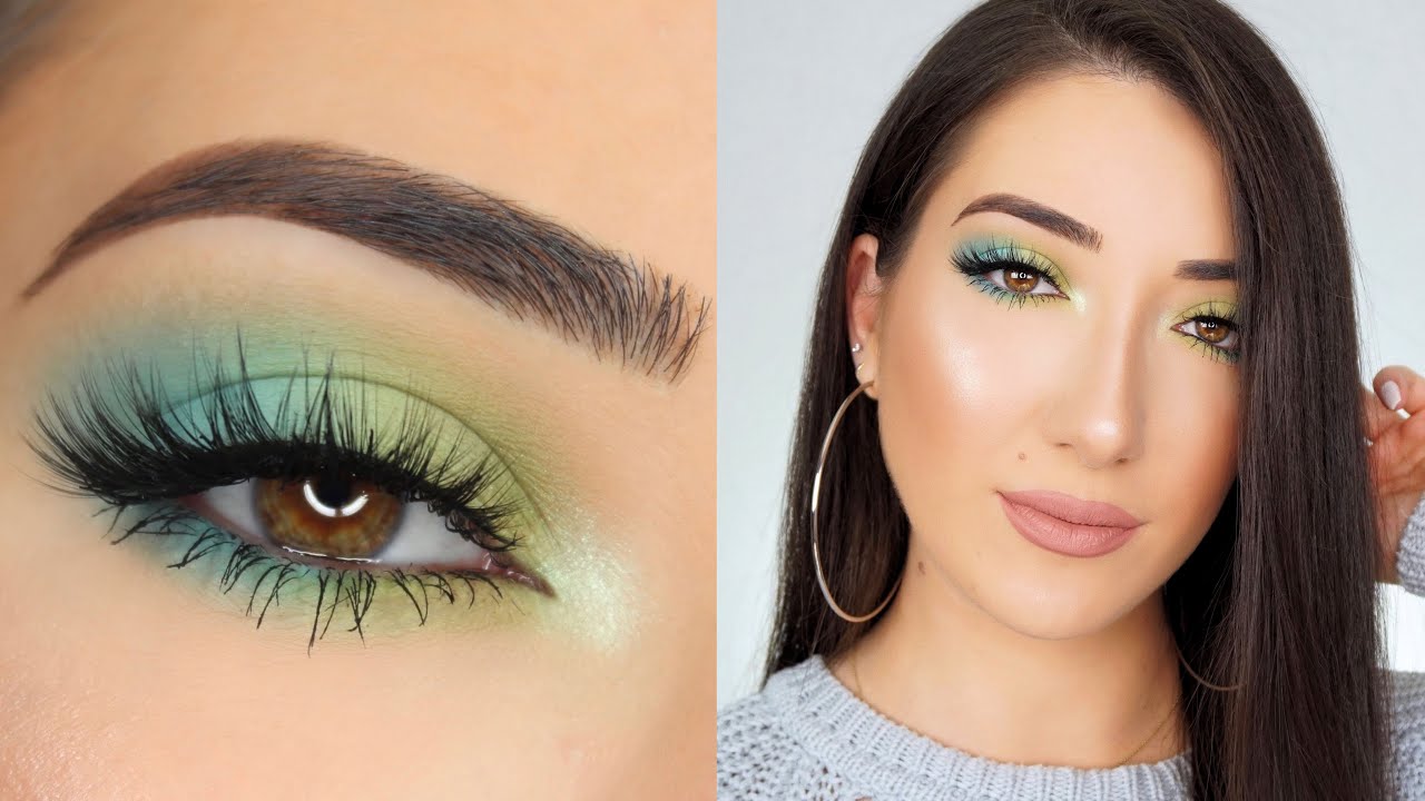 Pastel Blue Green Smokey Eye Spring