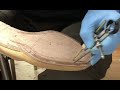 Bespoke shoemaking 2/3. Pattern making. Cutting. Sew with a sewing machine. Insole making. Lasting.