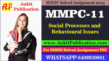 IGNOU MMPC-11 Solved Assignment 2024 for January 2024 and July 2024 Session