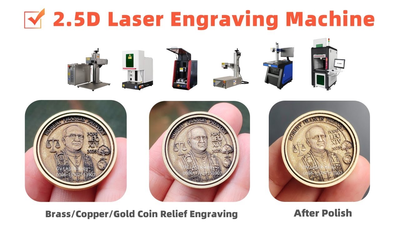 Mopa 2.5D 100watt JPT Laser Engraver 3D Coin Medal