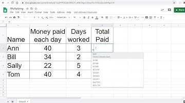 Multiplying cells in Google Sheets