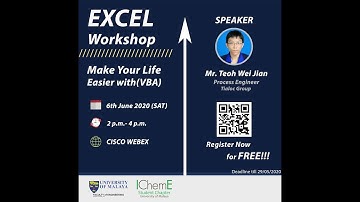 Webinar Recording: IChemE UM SC - Make Your Life Easier with VBA