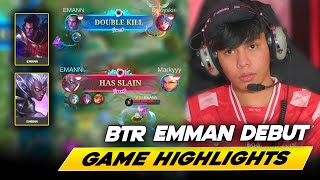 BTR EMMAN DEBUT GAME HIGHLIGHTS in MPL INDONESIA S13 🔥