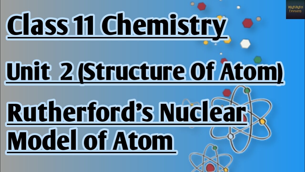 Rutherford's Model of Atom | Class 11 Chemistry | Unit 2 Structure of ...