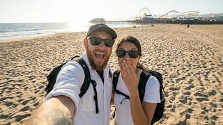 We Flew From Winnipeg to Los Angeles! First Time at Santa Monica Beach 🌴 Was It Worth It?