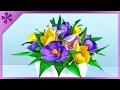 DIY Ribbon crocuses (ENG Subtitles) - Speed up #315